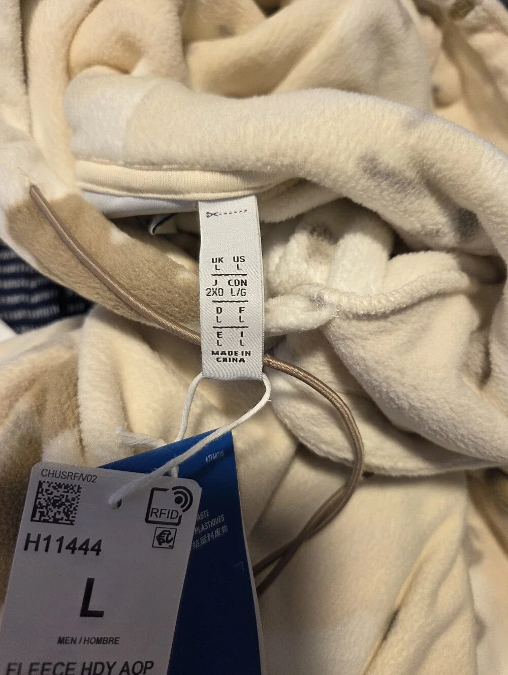 Adidas NEW R.Y.V Cream Camo Fleece Hoodie Men's L  $100